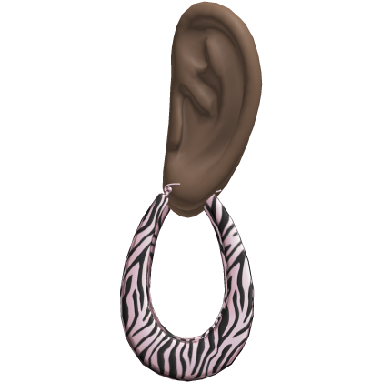 Pink Zebra 2000s Teardrop Earrings Ears