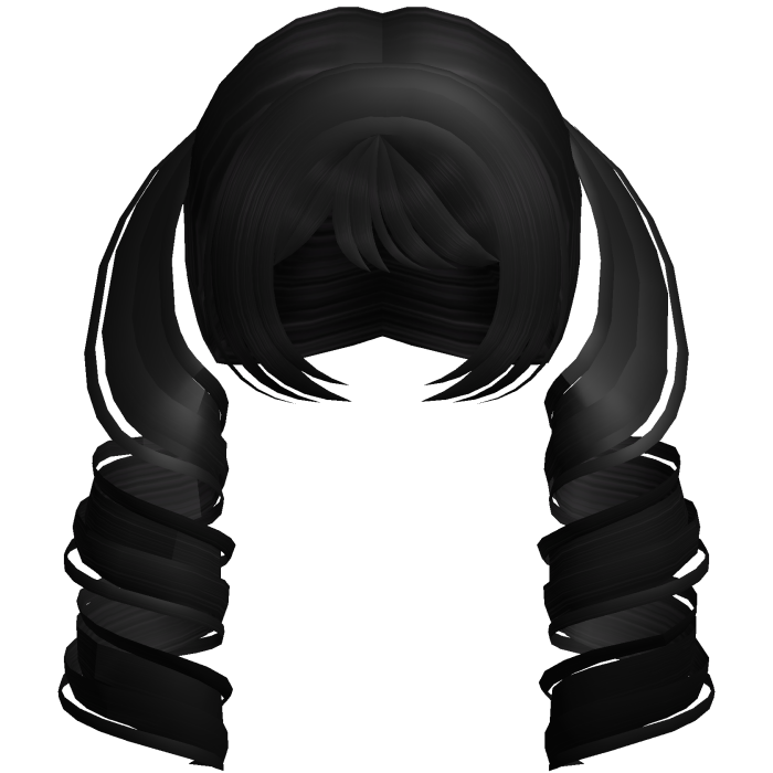 Cute Swirly Long Pigtails (Black)