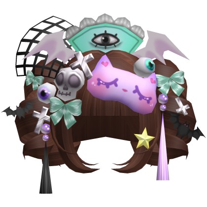 Pastel Goth Spooky Kawaii Pigtail Curls Auburn
