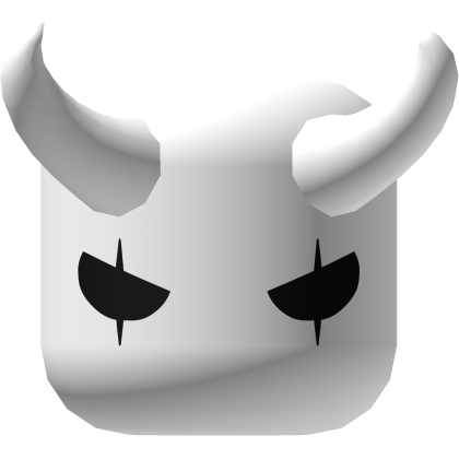 Evil Eyes White Demon Head with Horns