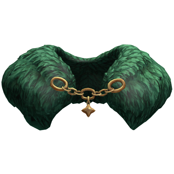 Green Gold Fur Chain Collar
