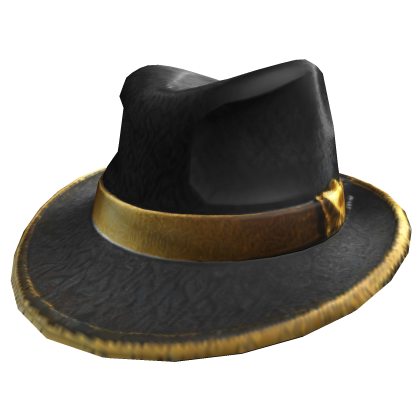 Gold Trim Black Fedora