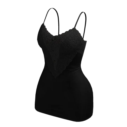 Silk Mini Dress Black Tight Night Lace Slip Cutout | Roblox Item - Rolimon's