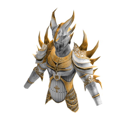 Medieval Dragon Knight Spiky Armor Top White Gold