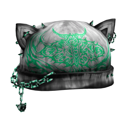 White Mystic Green Cute Cat Grunge Spiky Beanie