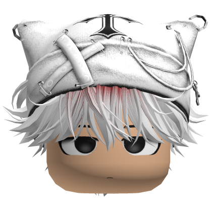 Cute Boy Hair W/ Grunge Beanie (White n Red 2) Roblox item
