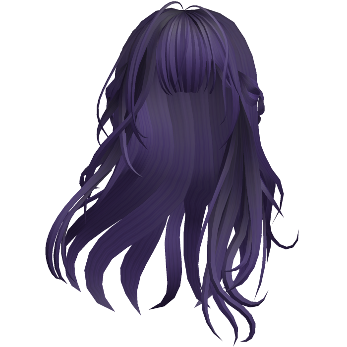 Long Side Swept Hair - Purple