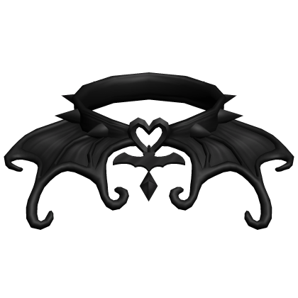 Black Gothic Batwing Spiked Heart Choker