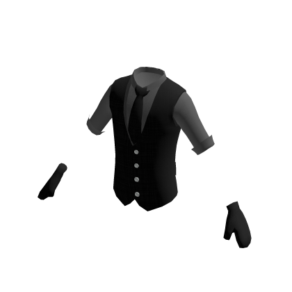 Gray Shirt & Formal Black Vest w/ Gloves