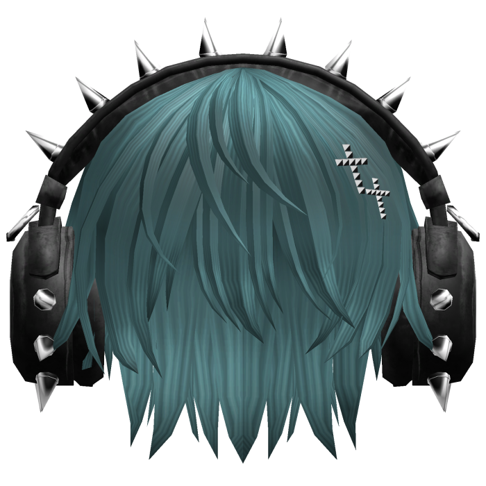Boy Hair W/ Punk Headphones Teal V2
