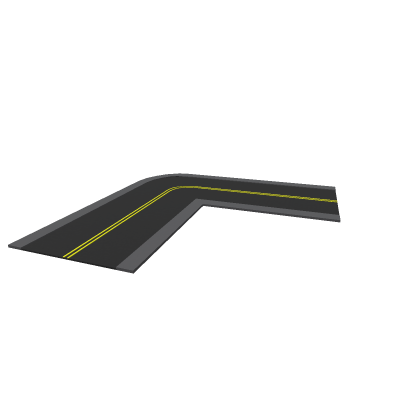 Asphalt Road Turn w/ Sidewalk