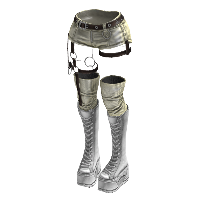Gothic Emo Y2K Shorts boot straps (Cream Brown)
