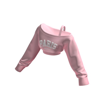 Paris Cropped Off Shoulder Shirt Pink