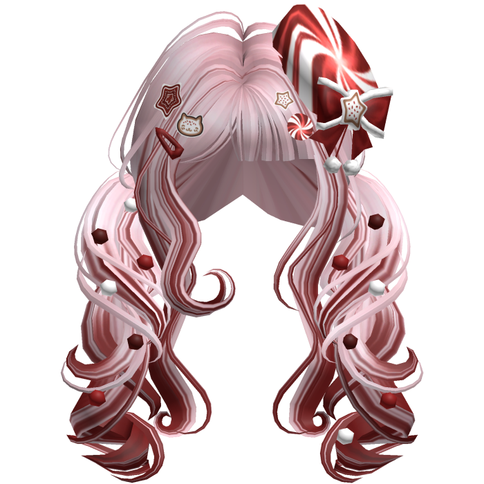 ♡ Christmas Peppermint Pigtails (Pink & Red)
