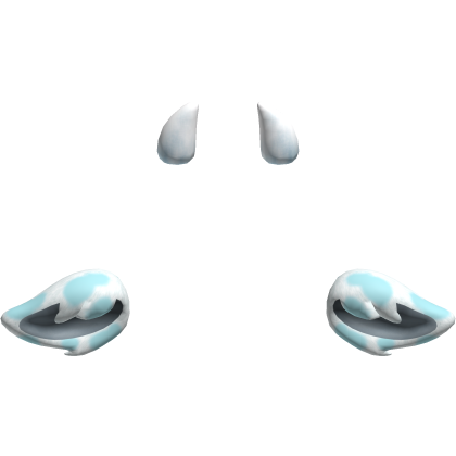 Furry Cow Ears & Horns | Blue & White Roblox item