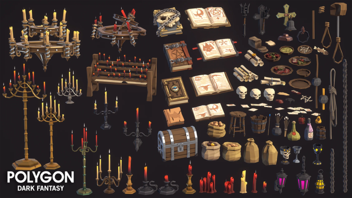 Polygon Dark Fantasy Props preview 1