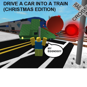 Christmas Drive A Car Into A Train 