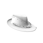 [ pbr ] White Denim w/Leather Hat