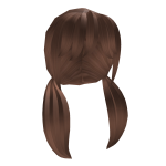 Aesthetic Low Pigtails in Brown
