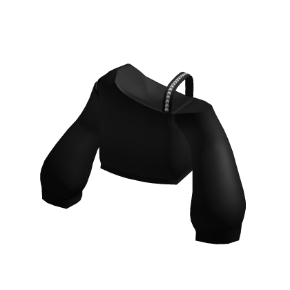 Emo Off-Shoulder Studded Strap Sweater in Black thumbnail