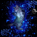Cats dancing in space