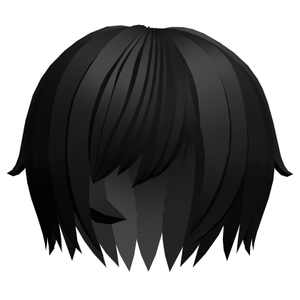𐔌՞. .՞𐦯 cute black anime hair with ear tufts V2 Roblox item