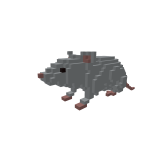 Pixel Grey Rat (Right Shoulder)