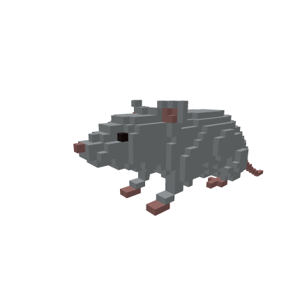 Pixel Grey Rat (Right Shoulder)