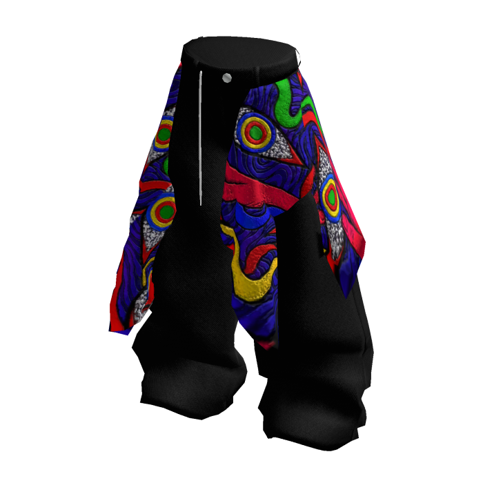 iBLOX - Y2K Psychedelic Swirl Layered Baggy Pants