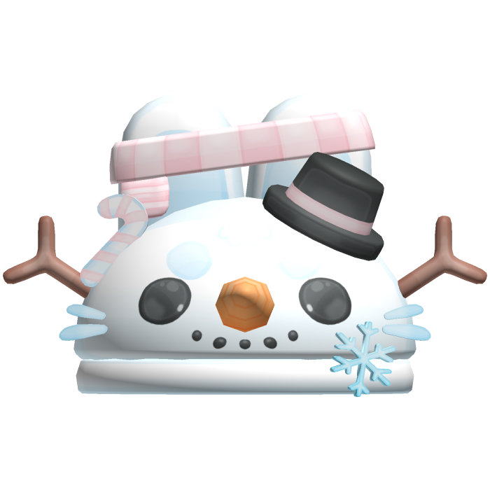 Cute Pink Christmas Bunny Snowman Hat
