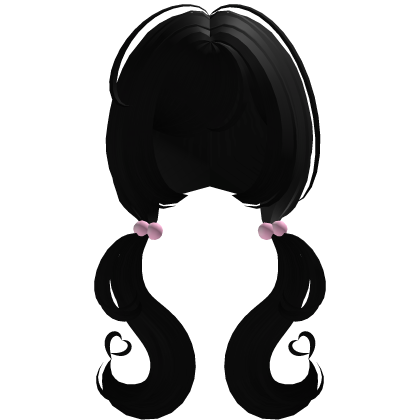 ♡ adorable heart moe pigtails in black