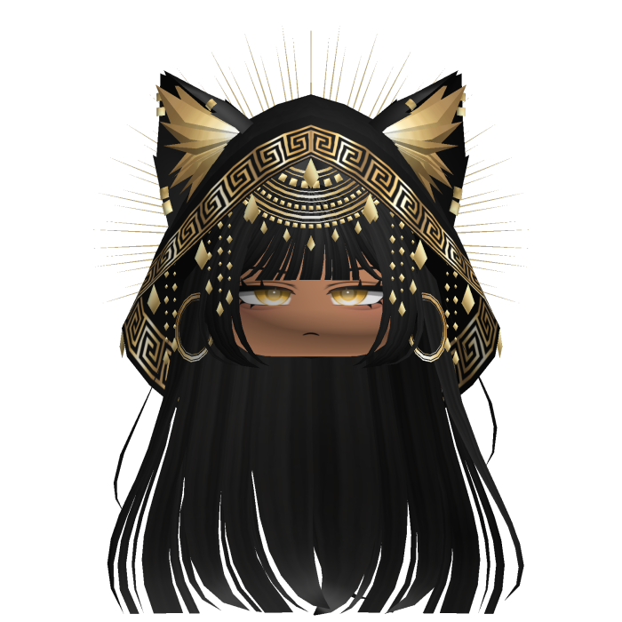 Egyptian Hair w/ Divine Gold Black Hood (Black)