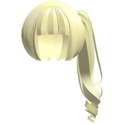 moe neat jirai curly ponytail w bangs yellow