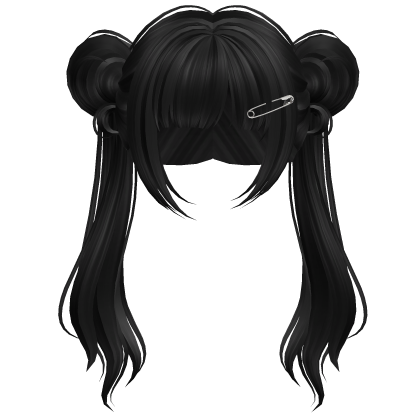Long Anime Idol Twintails Black w/ Safety Pin Roblox item