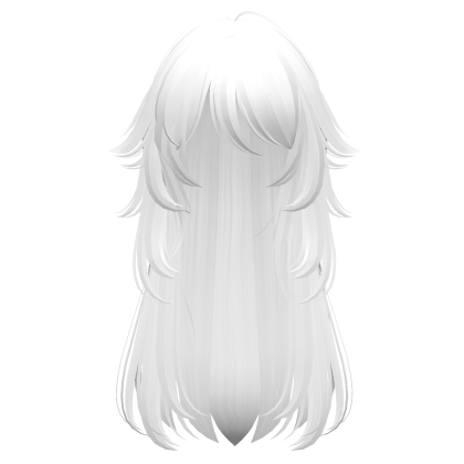 long fluffy anime hair with tufts (white)