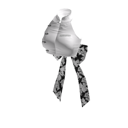 ✧♡✧ White Velvet Martial Arts Bow Crop Top