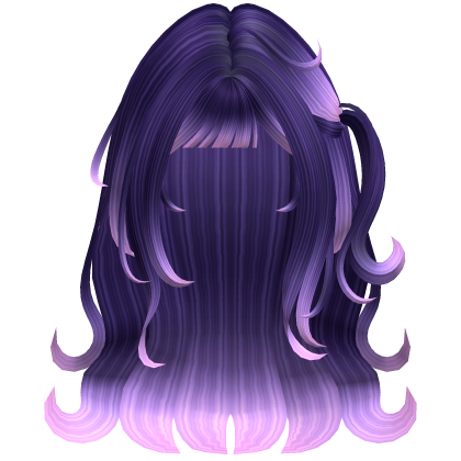 Cute Long Wavy Hair w/ Flipped Ends (Galaxy)
