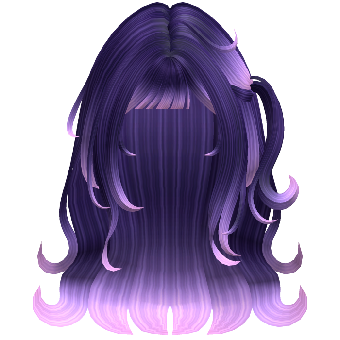 Cute Long Wavy Hair w/ Flipped Ends (Galaxy)