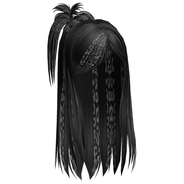 Gyaru Scene Spikey Ponytail Black&White Leopard
