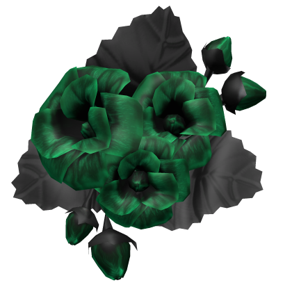 Green and Black Metal Rose Flower Hair Clip  Roblox item