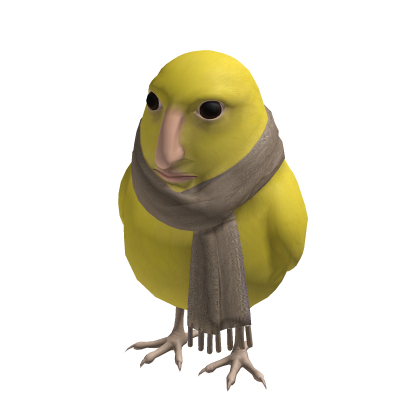 Yellow Bird Face Meme Suit