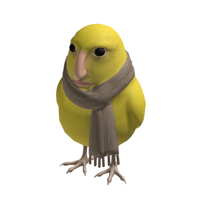 Yellow Bird Face Meme Suit