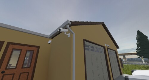 House with alarm system and cameras