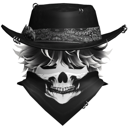 Gothic Cowboy Bandit w/ Neckscarf & Cowboy Hat
