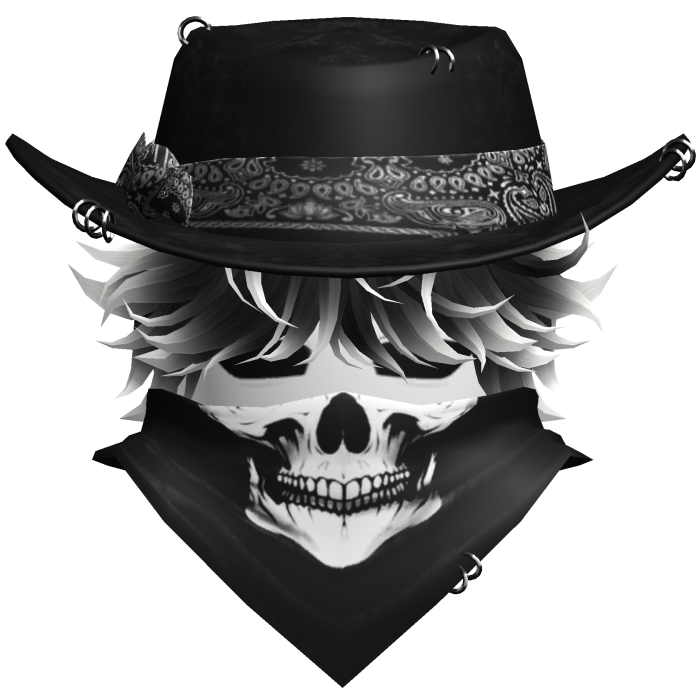 Gothic Cowboy Bandit w/ Neckscarf & Cowboy Hat