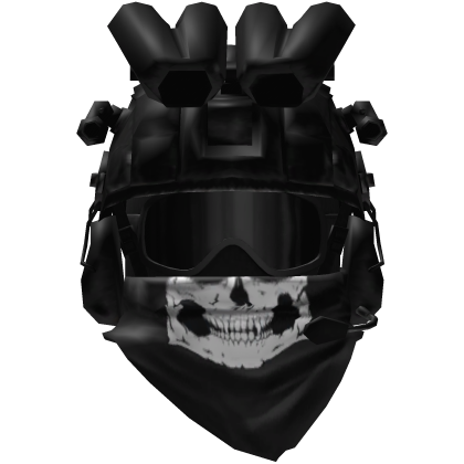 Black Military Helmet w Scarf, Mask And Goggles thumbnail
