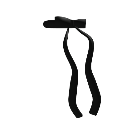 ♡ black sweet dainty long neck ribbon (3.0) Roblox item