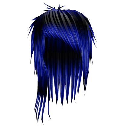 Scene 2000's Emo Side Sweep Black And Blue Hair Roblox item