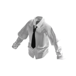 💗Y2K OVERSIZED SHIRT WITH TIE_WHITE
