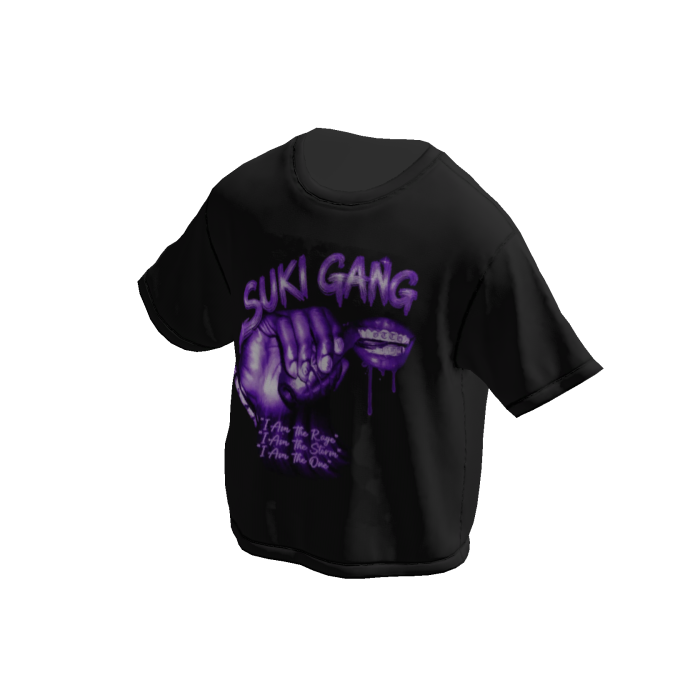 SUKI GANG Y2K Black Purple Graphic Tee